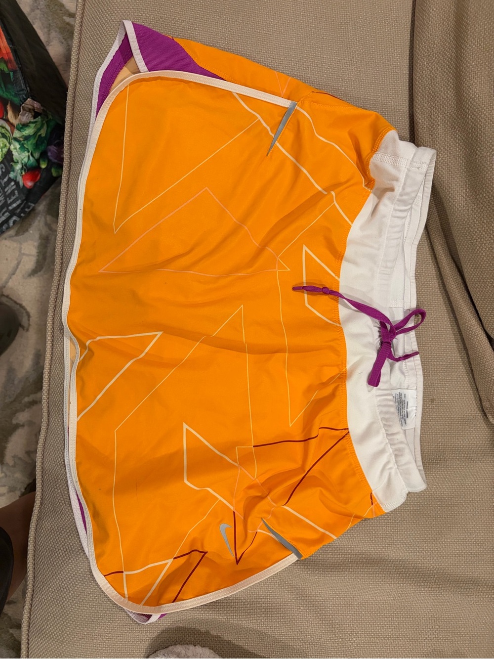 Nike Women's Orange Athletic Skort with Purple Trim